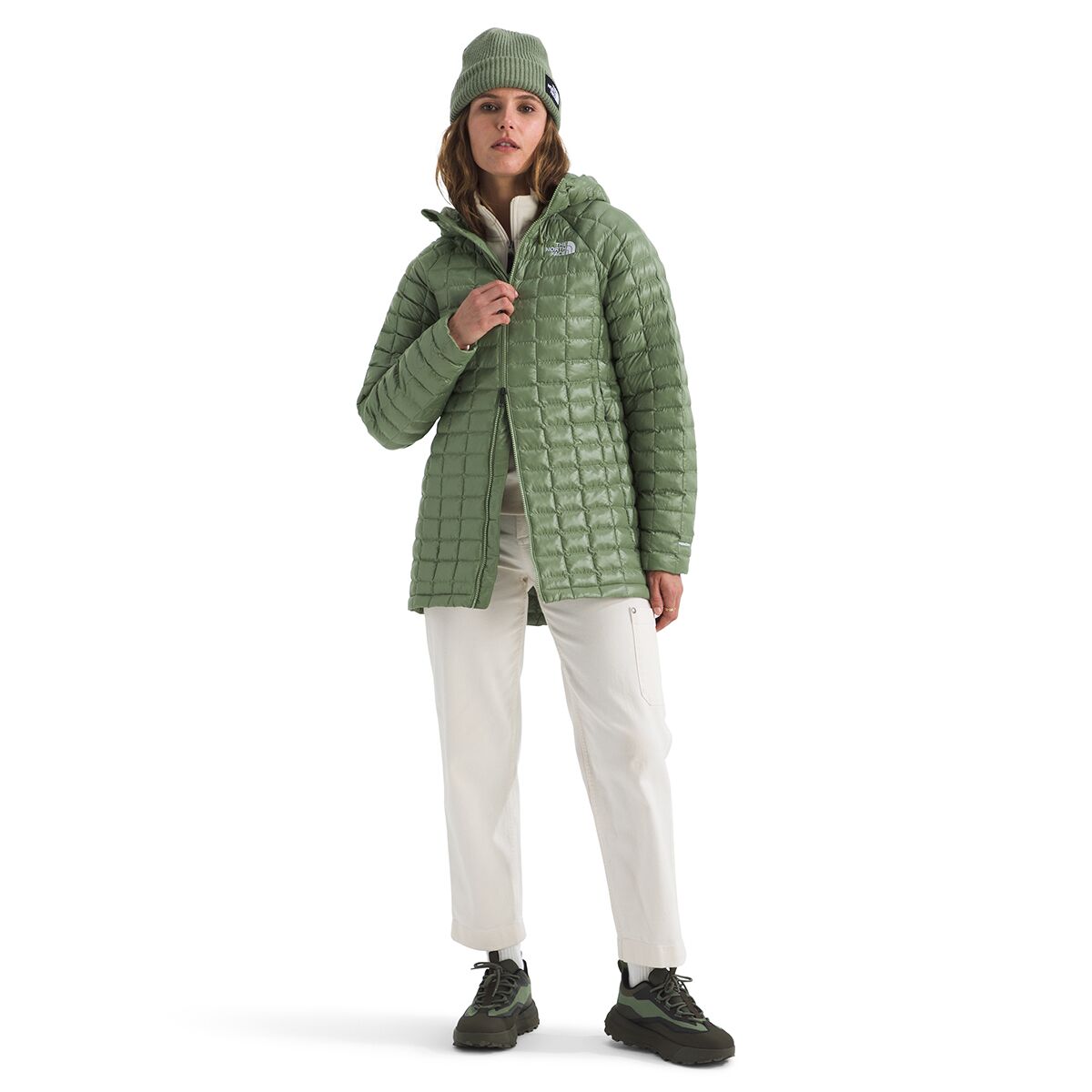 Женская куртка The North Face ThermoBall Hooded, цвет: Туманный — фото 4