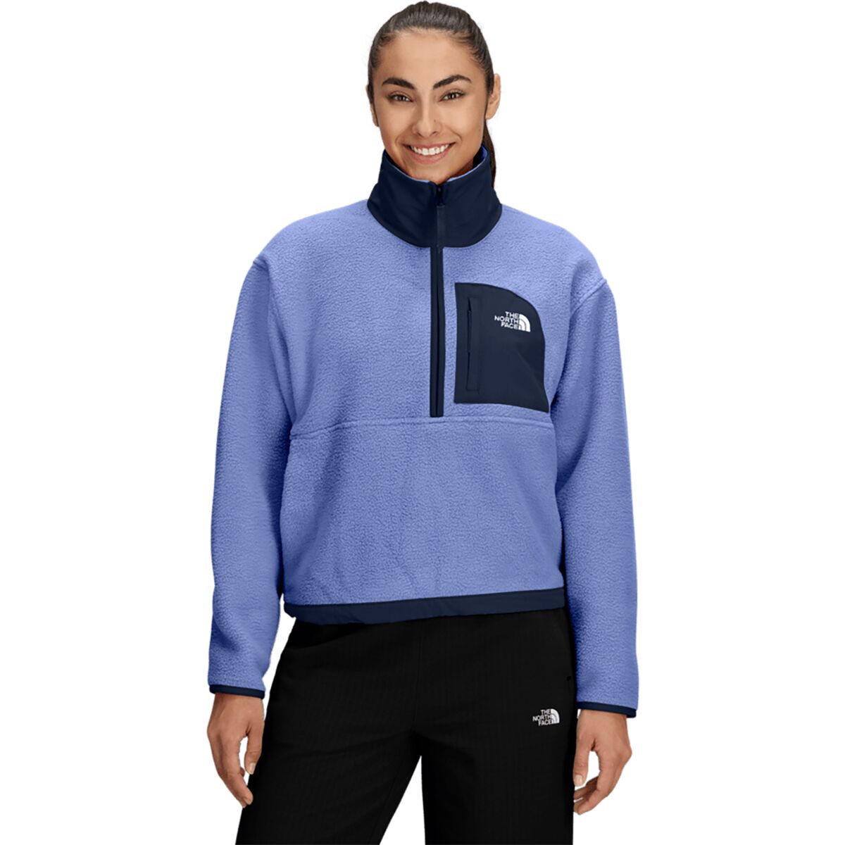 Женская куртка The North Face Yumiori Off Peak 1/2-Zip, цвет: Барвинковый сияющий / Снежный тёмно-синий
