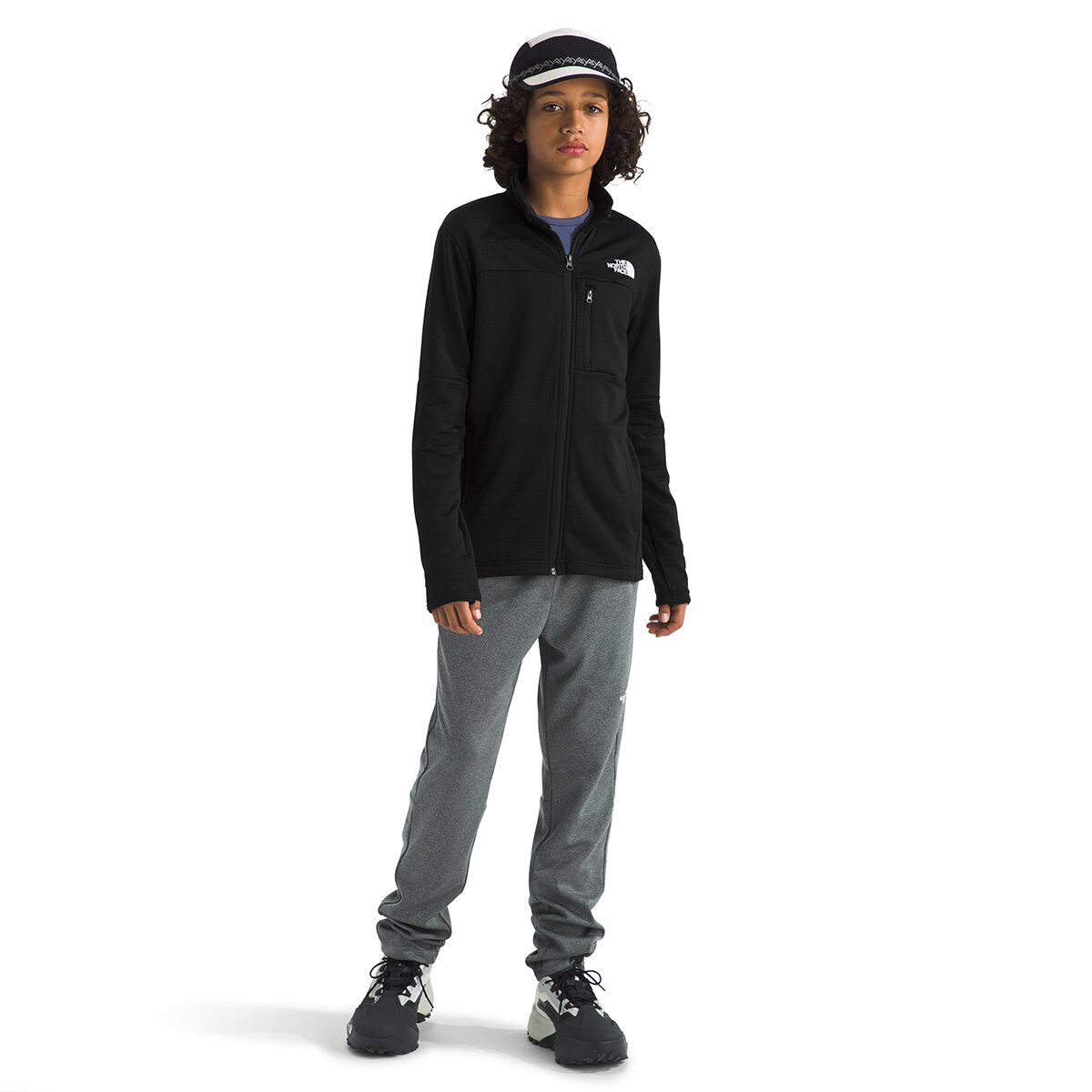 Детский топ The North Face Hike Midlayer Full-Zip Top, цвет: Чёрный — фото 9