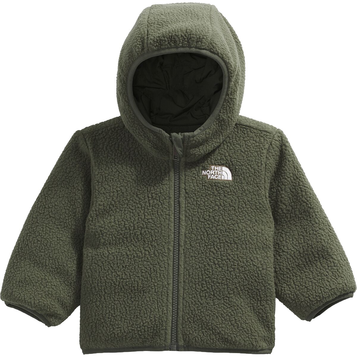 Детская куртка The North Face Reversible Shasta Full-Zip Hooded Jacket - Infants', цвет: Сланцевый мох / Серо-коричневый зелёный — фото 4