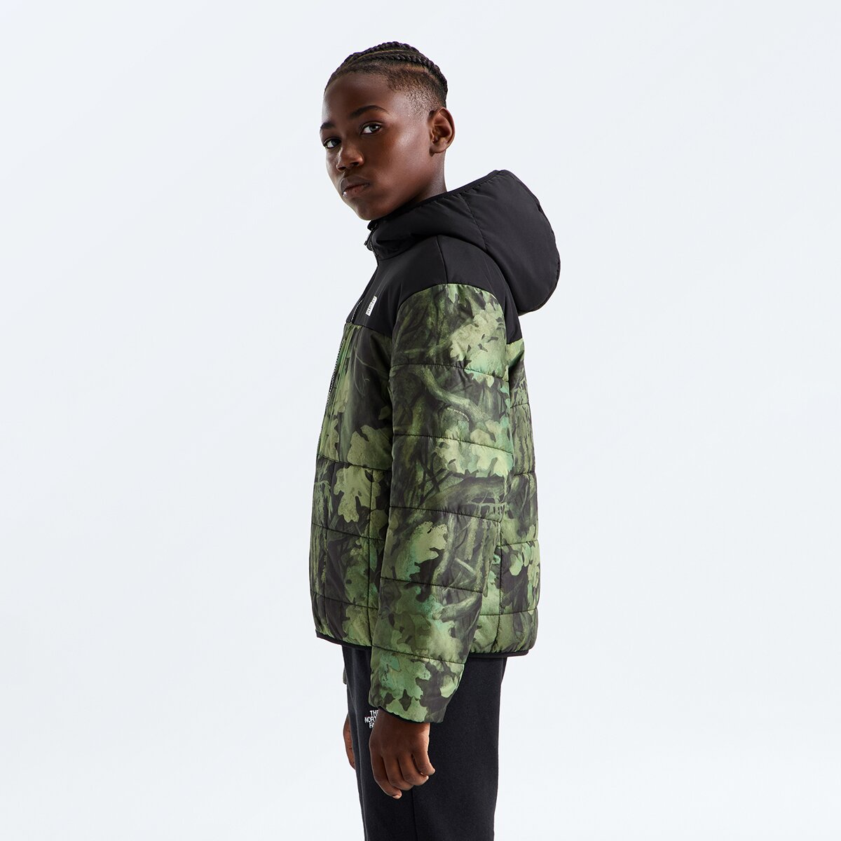 Куртка The North Face Reversible Shasta Print Full-Zip Hooded Jacket для мальчиков, цвет: Серо-коричневый зелёный дубовый с принтом — фото 4