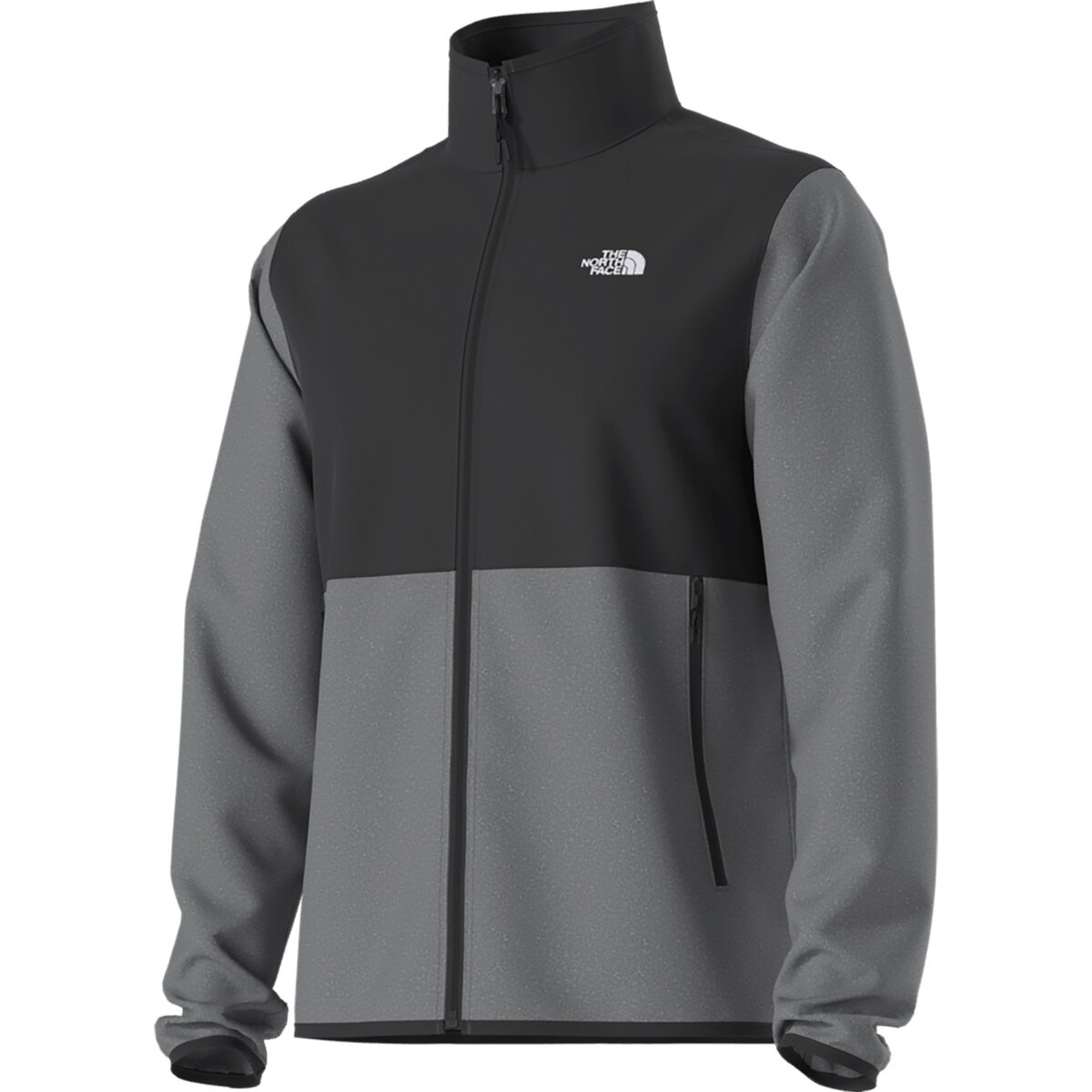 Мужская куртка The North Face Glacier Fleece Colorblocked, цвет: Серый меланжевый / Чёрный — фото 5
