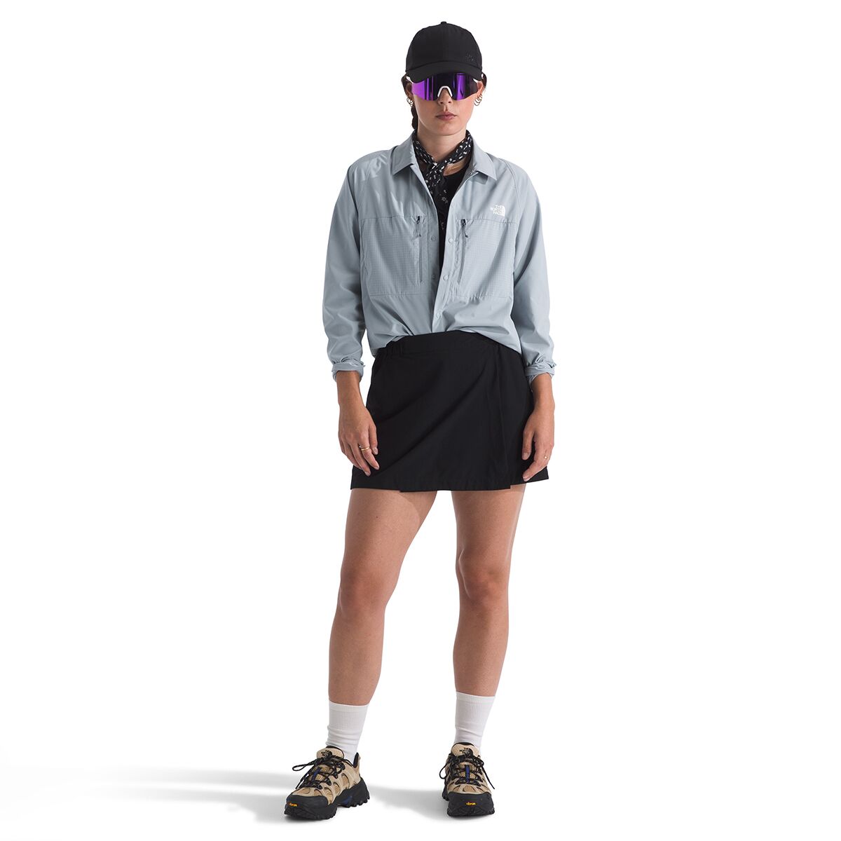Женская рубашка The North Face Trail Lightrange Long-Sleeve Shirt, цвет: Морозный серый — фото 4
