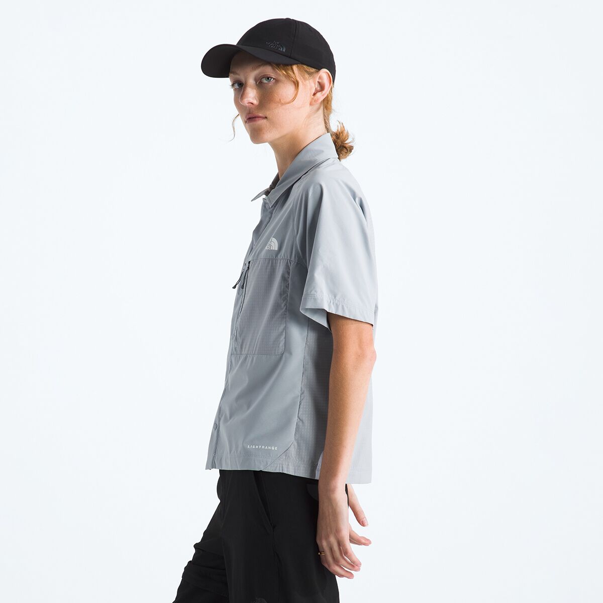 Женская рубашка The North Face Trail Lightrange Short-Sleeve Shirt, цвет: Морозный серый — фото 3