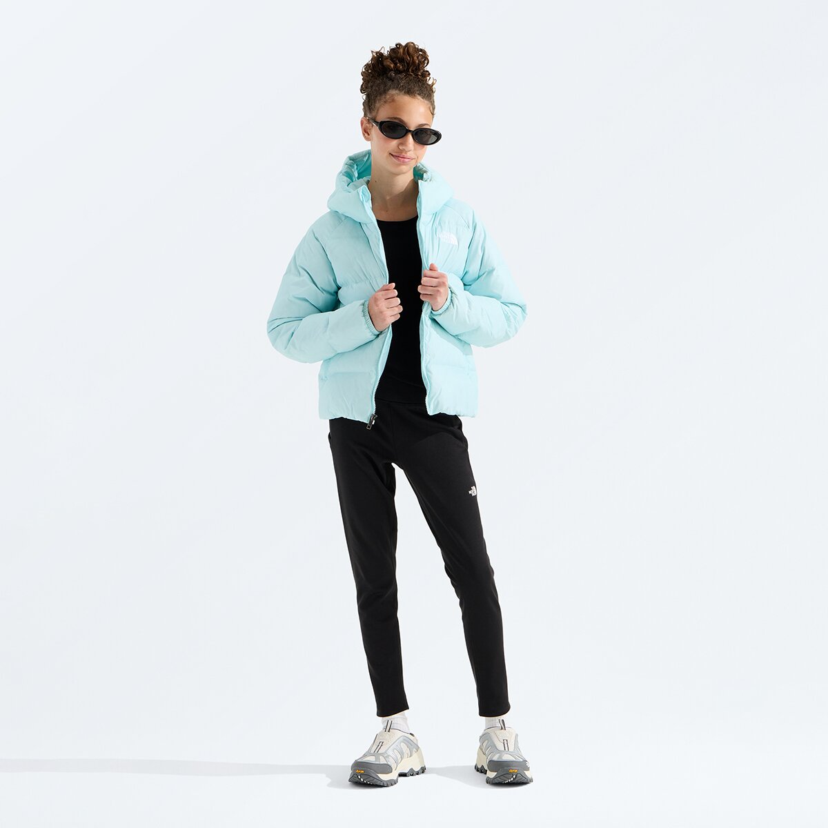 Куртка The North Face Hydrenalite Down Hooded Jacket для девочек, цвет: Glacier — фото 5