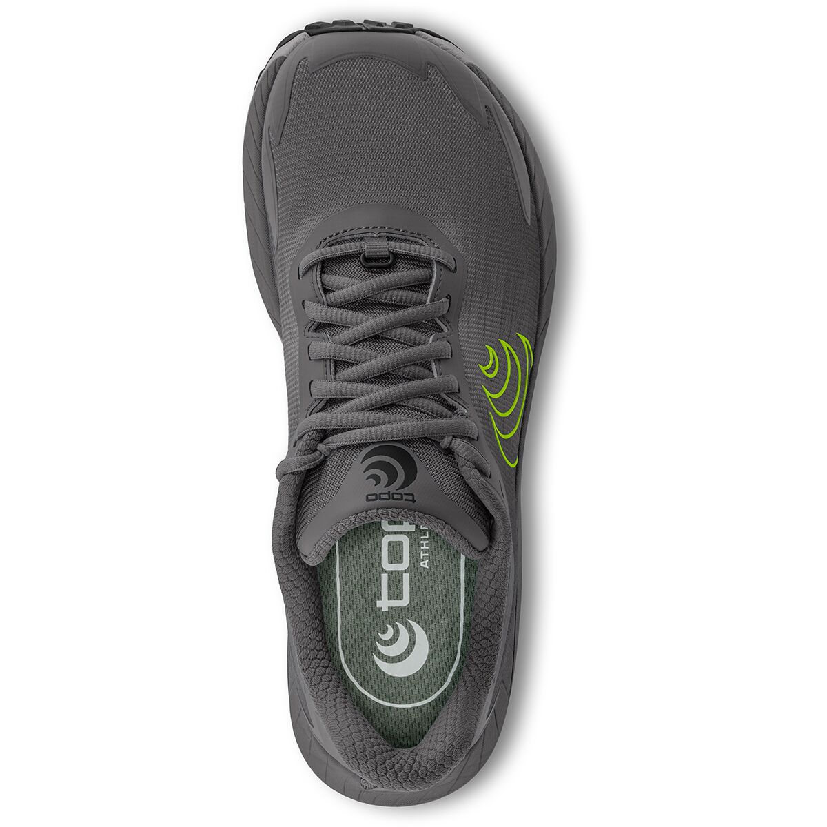 Мужские кроссовки Topo Athletic MTN Racer 4 Trail Running, цвет: Серый / Лаймовый — фото 3