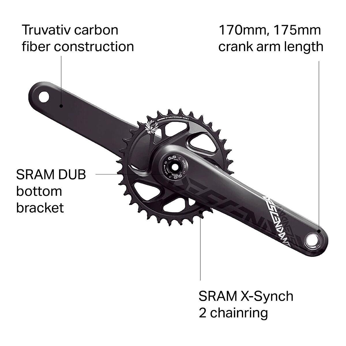 TruVativ Descendant Carbon Eagle DUB Crankset - Boost