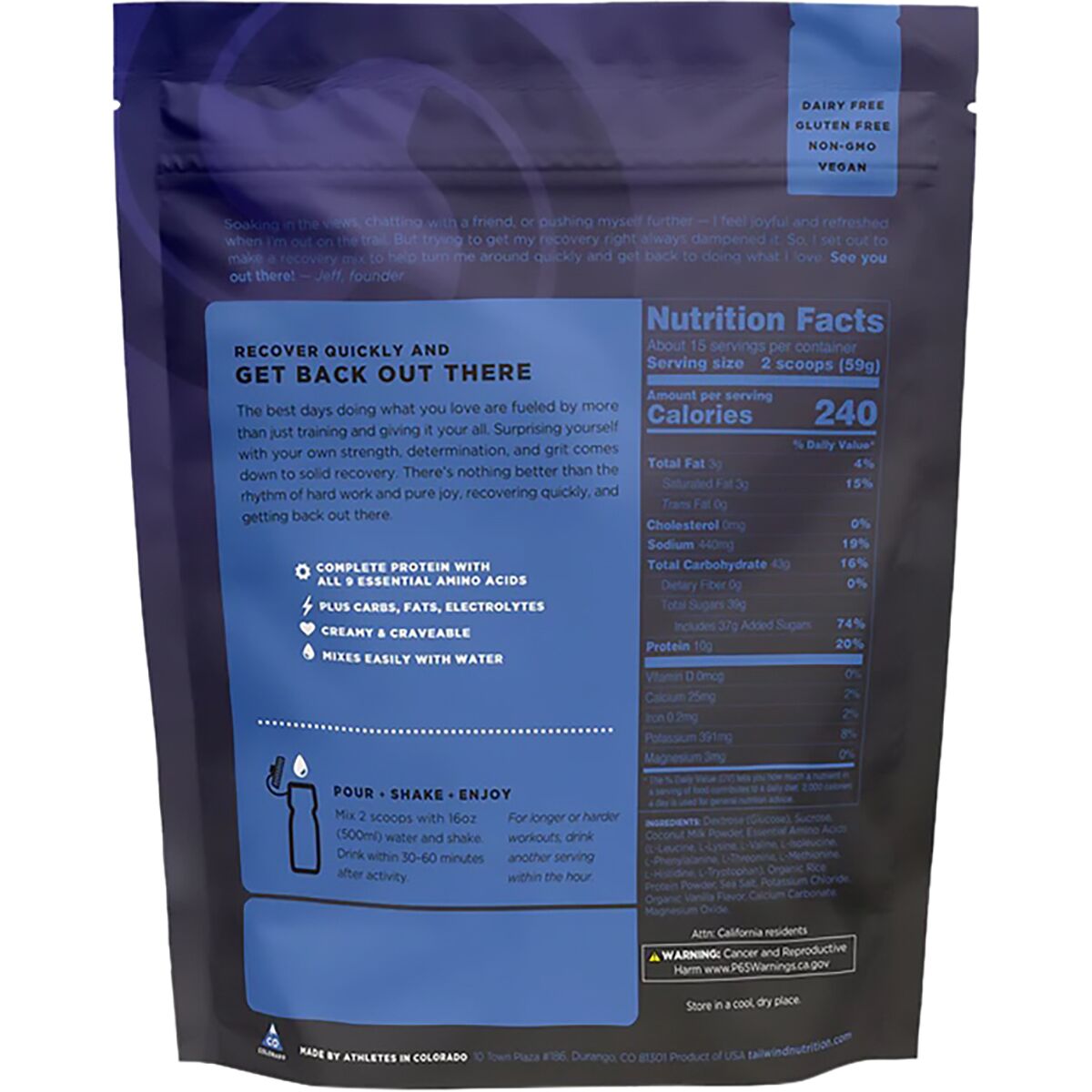 Tailwind Nutrition Recovery Drink Mix