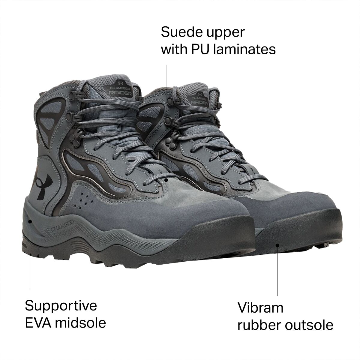 ua men's charged raider mid waterproof