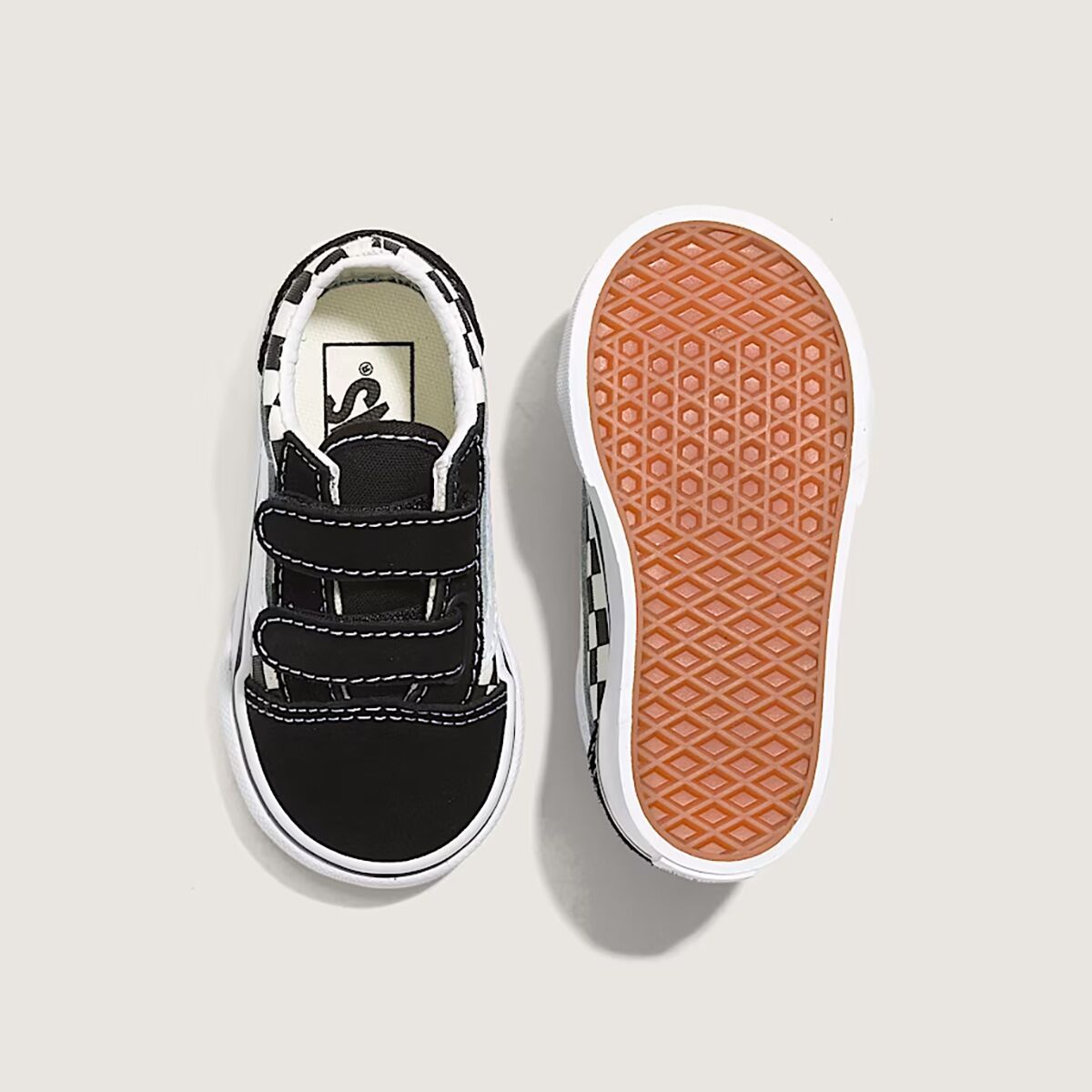 Детские кроссовки Vans Old Skool V Shoe - Toddlers', цвет: Чёрный / Белый — фото 3