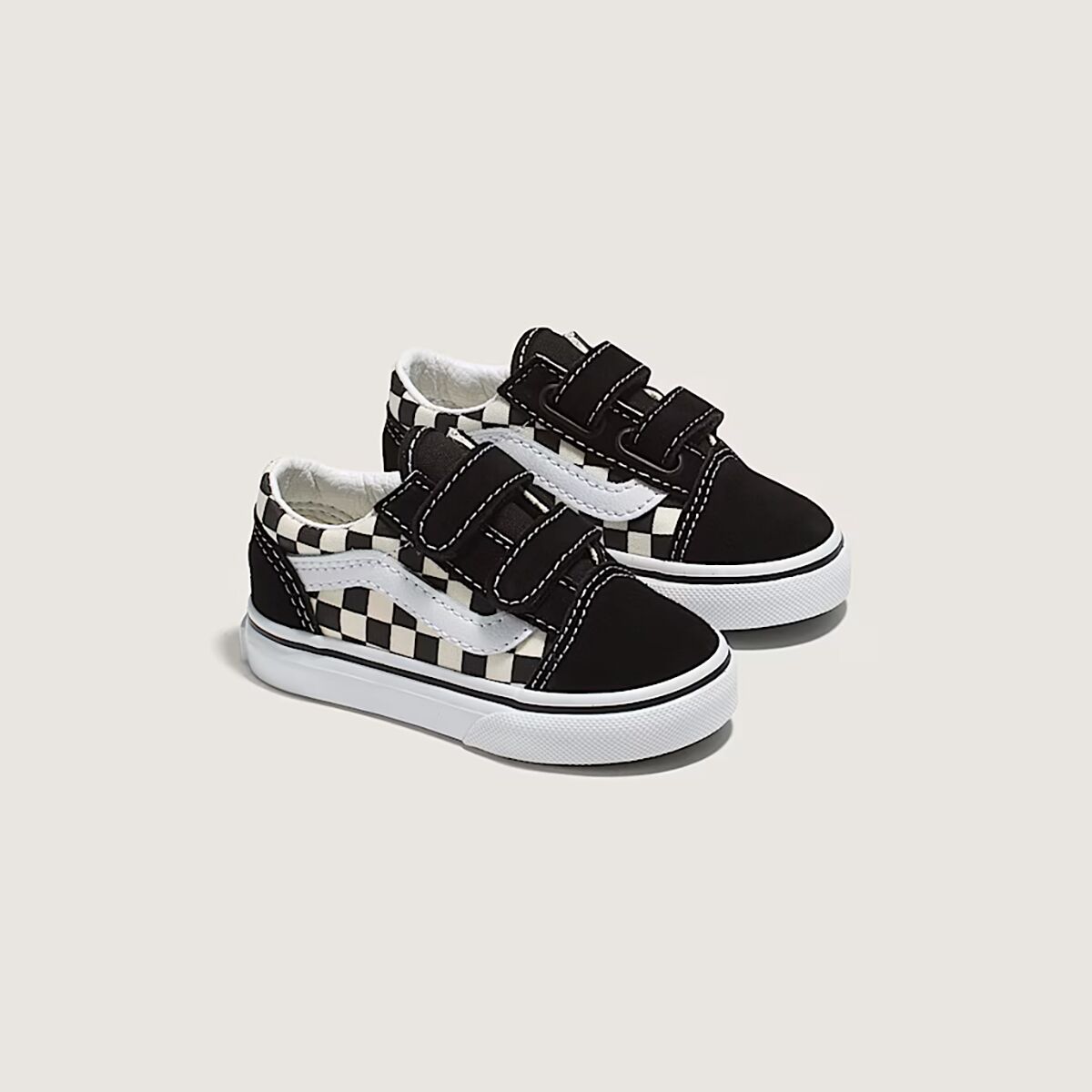Детские кроссовки Vans Old Skool V Shoe - Toddlers', цвет: Чёрный / Белый — фото 4