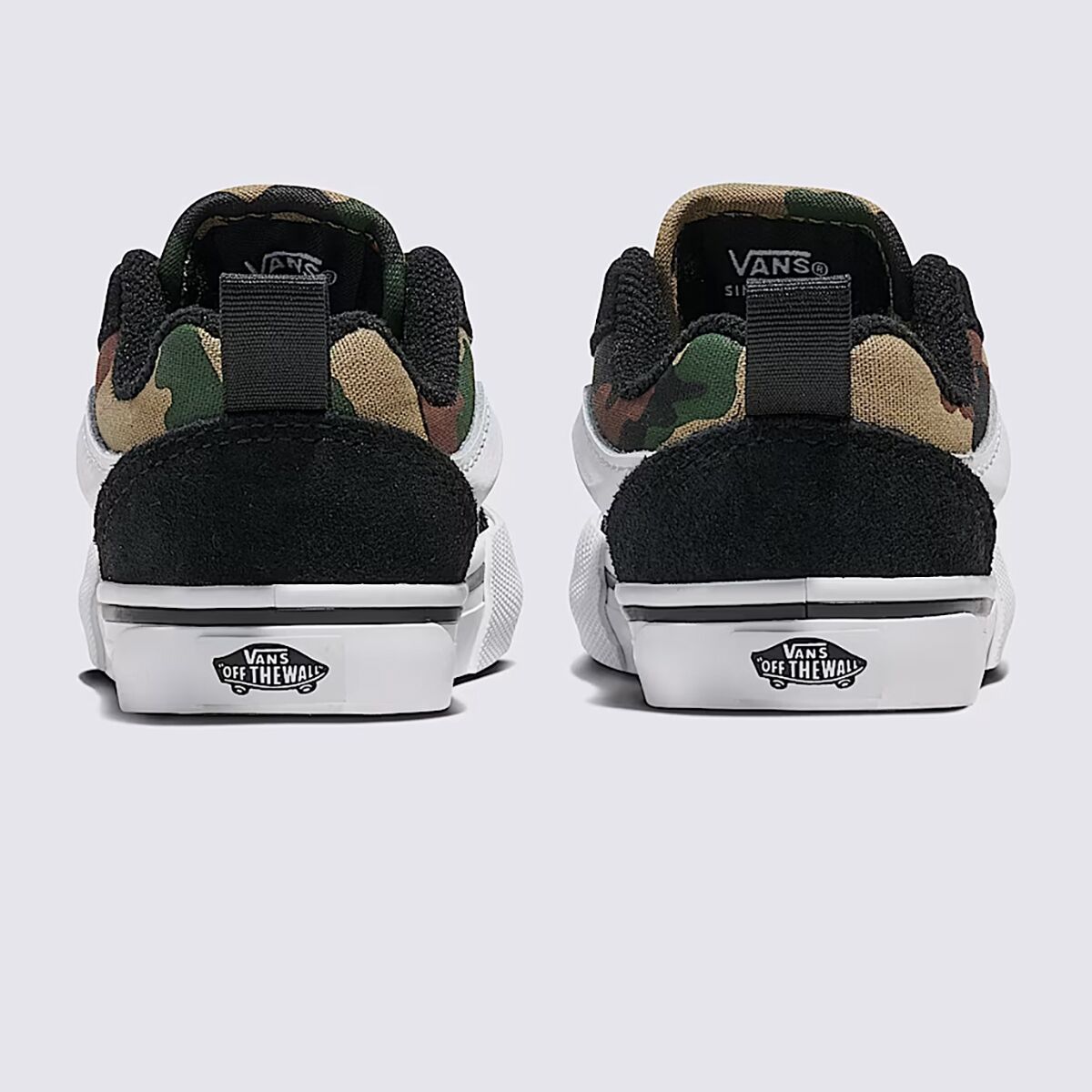 Детские кроссовки Vans Knu Skool Elastic Lace Shoe - Toddlers', цвет: Камуфляжный чёрный / Зелёный — фото 4