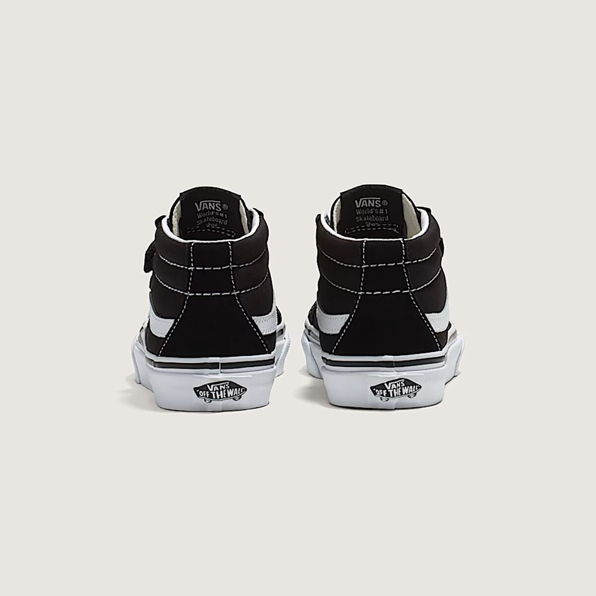 Детские кроссовки Vans Sk8-Mid Reissue V Shoe - Toddlers', цвет: Чёрный / Насыщенный белый — фото 4