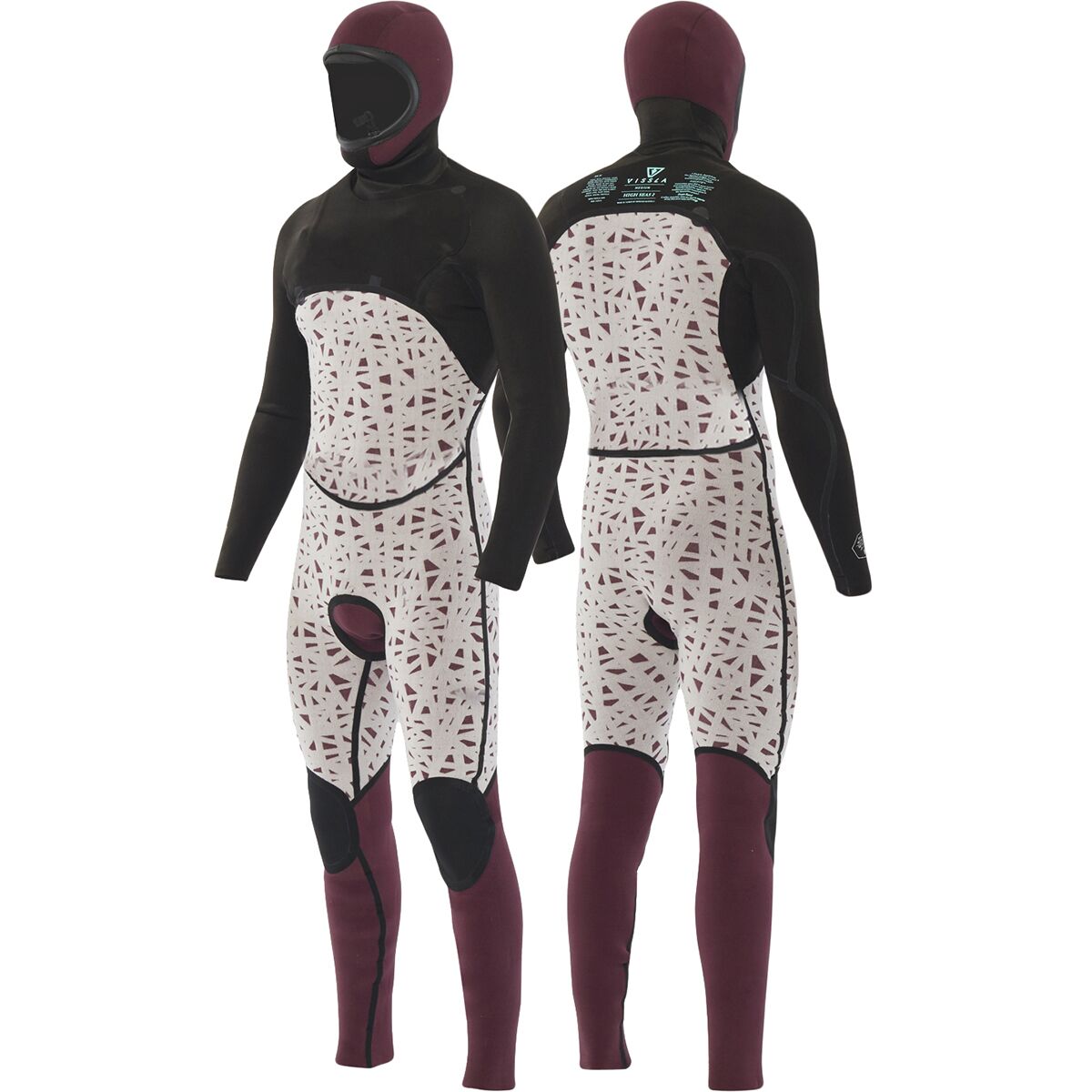 Vissla High Seas II 5/4mm Full Hooded Chest Zip Wetsuit Men's Clothing