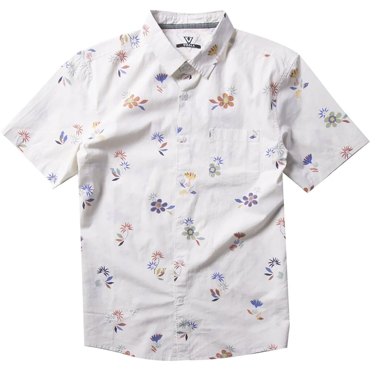 Vince Placed Black Iris Button Down Shirt in Salt Glass