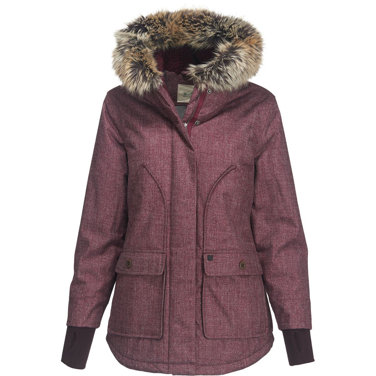 Woolrich Bitter Chill Wool Loft Hooded Down Jacket Women's Clothing