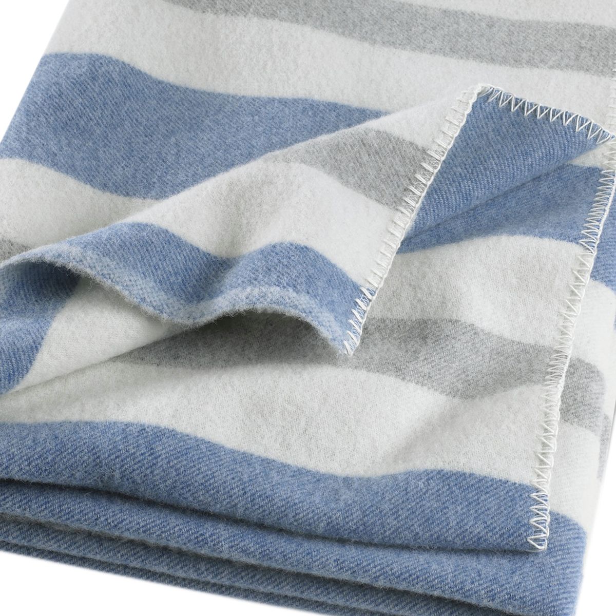 Woolrich Indigo Gray Vertical Stripe Blanket Accessories