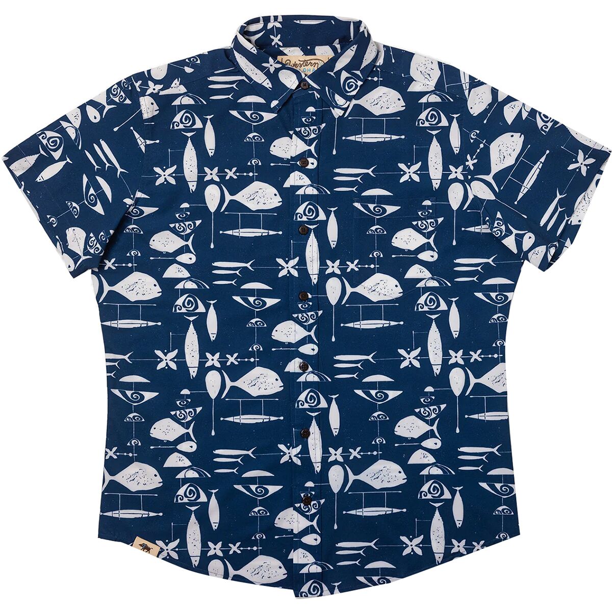 Kalo Quilt - Menʻs Aloha Shirt - Black and Mocha Hawaiian Shirt