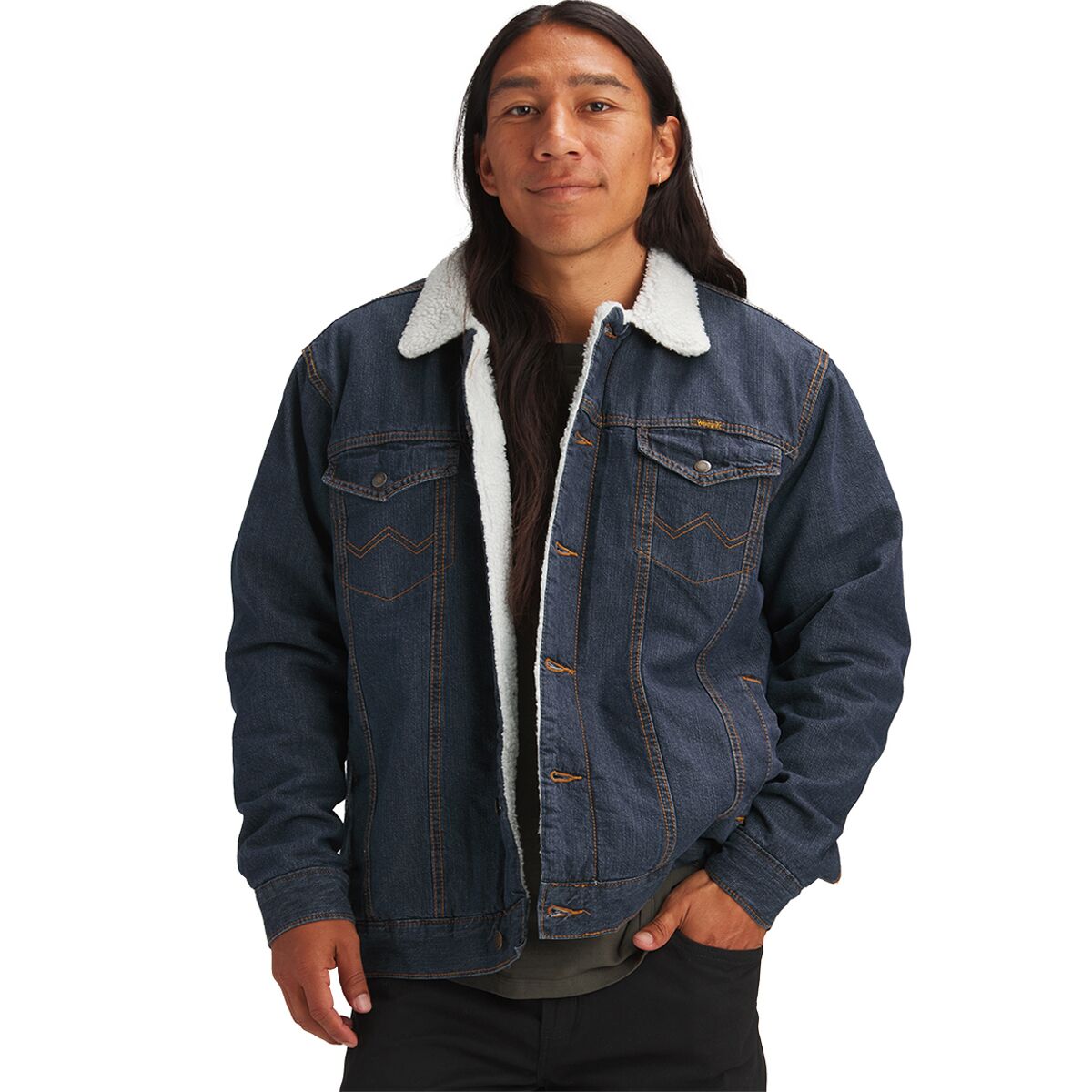 Men’s Sherpa-Lined Denim Jacket – Classic, Warm & Stylish