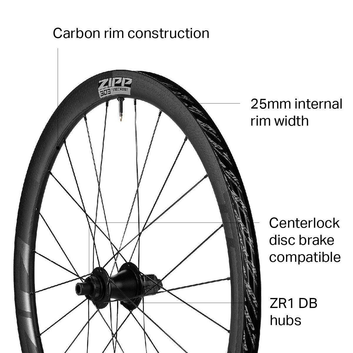 Zipp 303 Firecrest Carbon Disc Brake Wheel - Tubeless