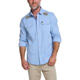 Fanned Flora/Faded Blue Oxford