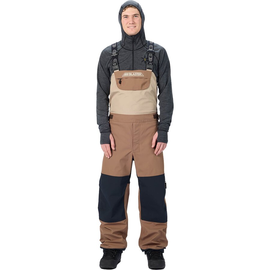 Мужские брюки Airblaster 3L Drop Tail Bib, цвет: Серо-бежевый