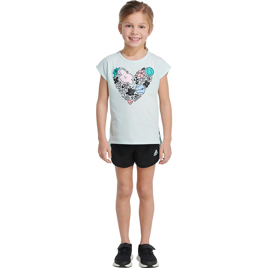 Graphic T-Shirt Mesh Short Set - Toddler Girls'