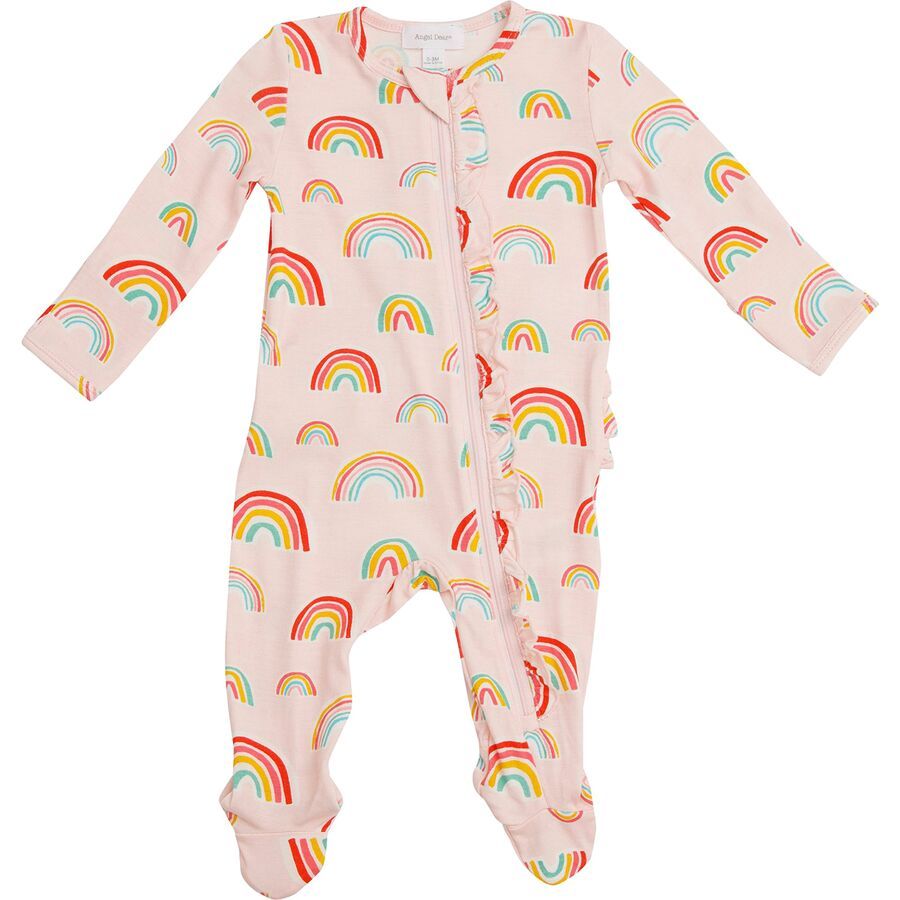 Angel Dear Ruffle Front Zipper Footie Pajamas Infant Girls