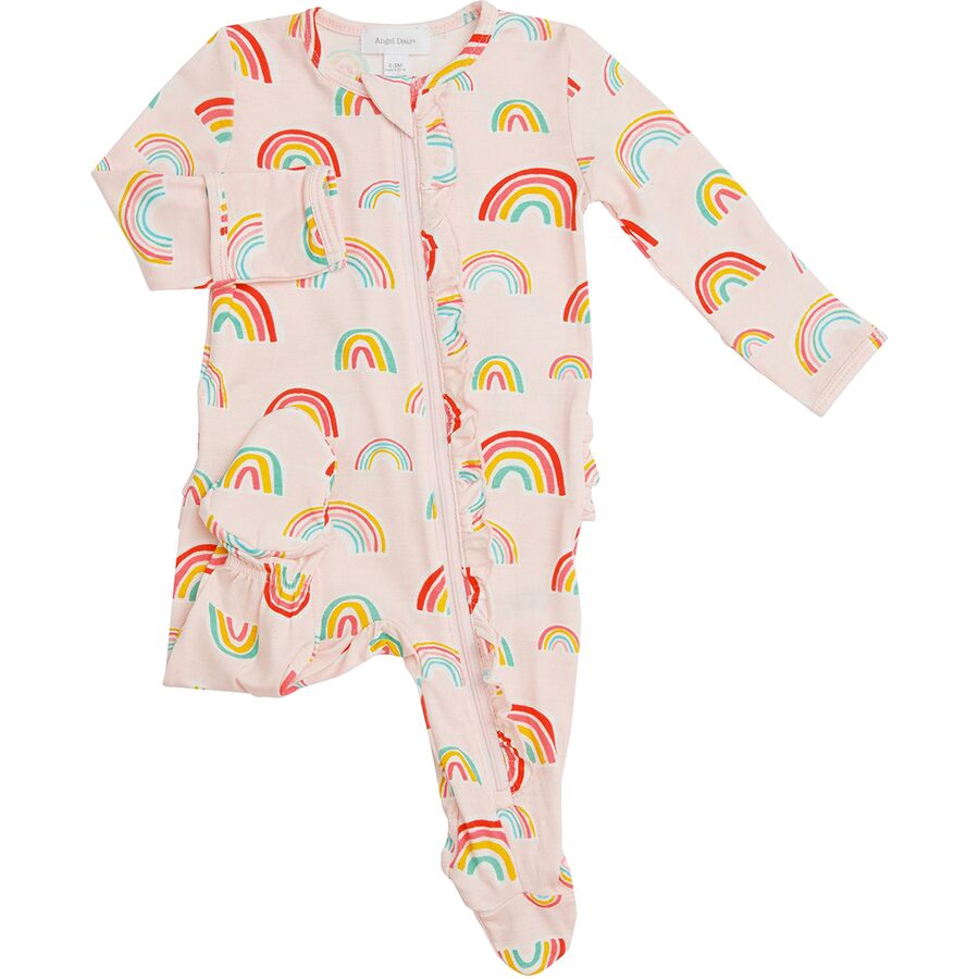 Angel Dear Ruffle Front Zipper Footie Pajamas Infant Girls