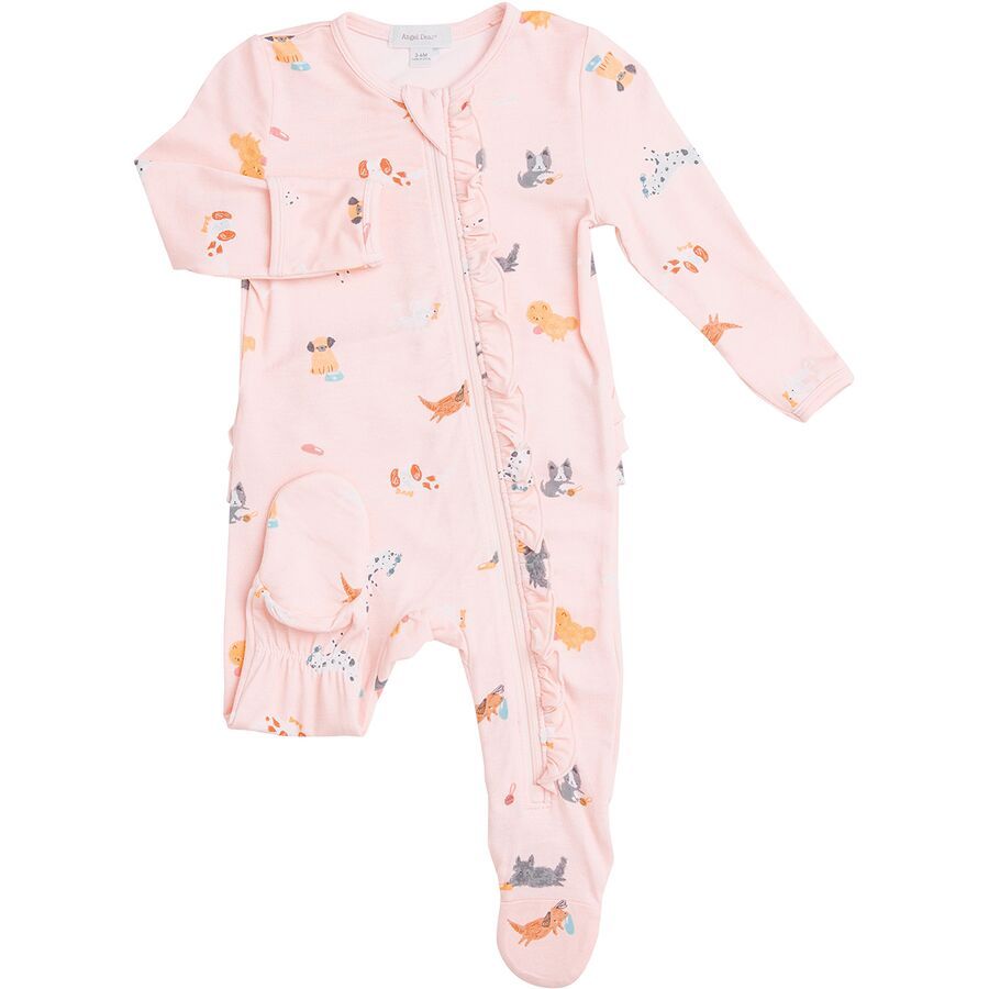 Angel Dear Ruffle Front Zipper Footie Pajamas Infant Girls