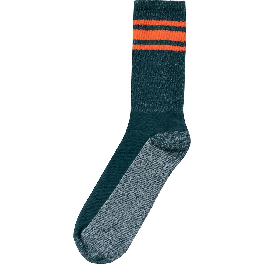 Silver Crew Athletic Stripe Sock