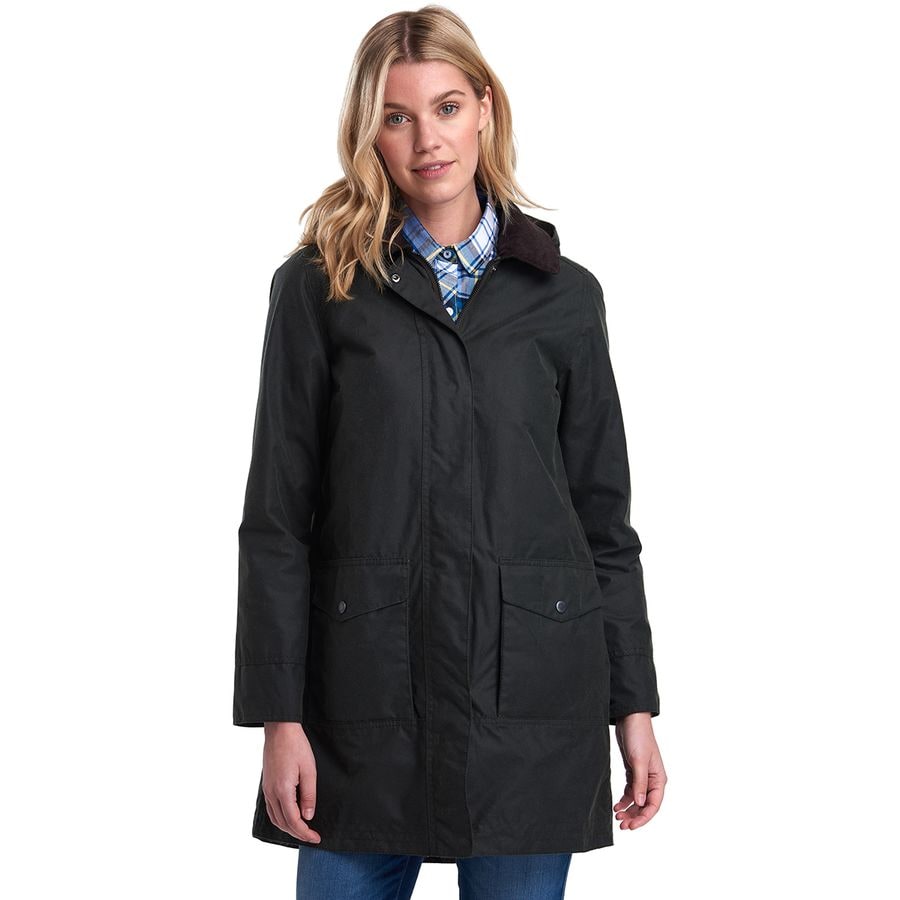 barbour hooded wax jacket womens