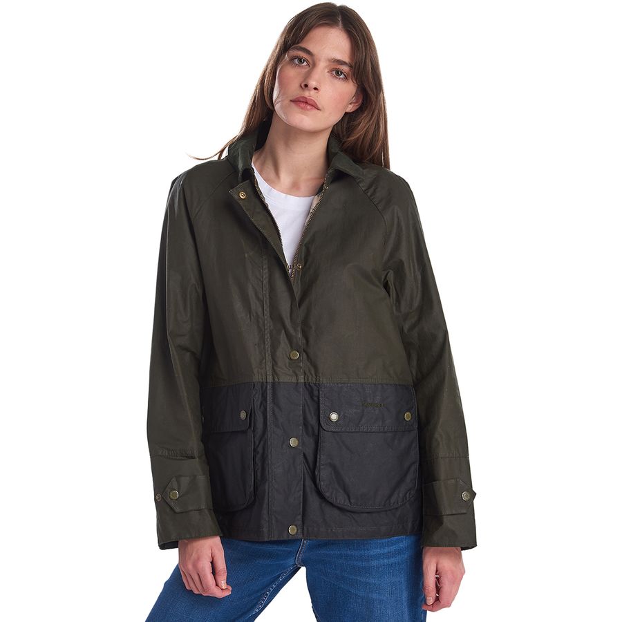 barbour waxed cotton jacket womens