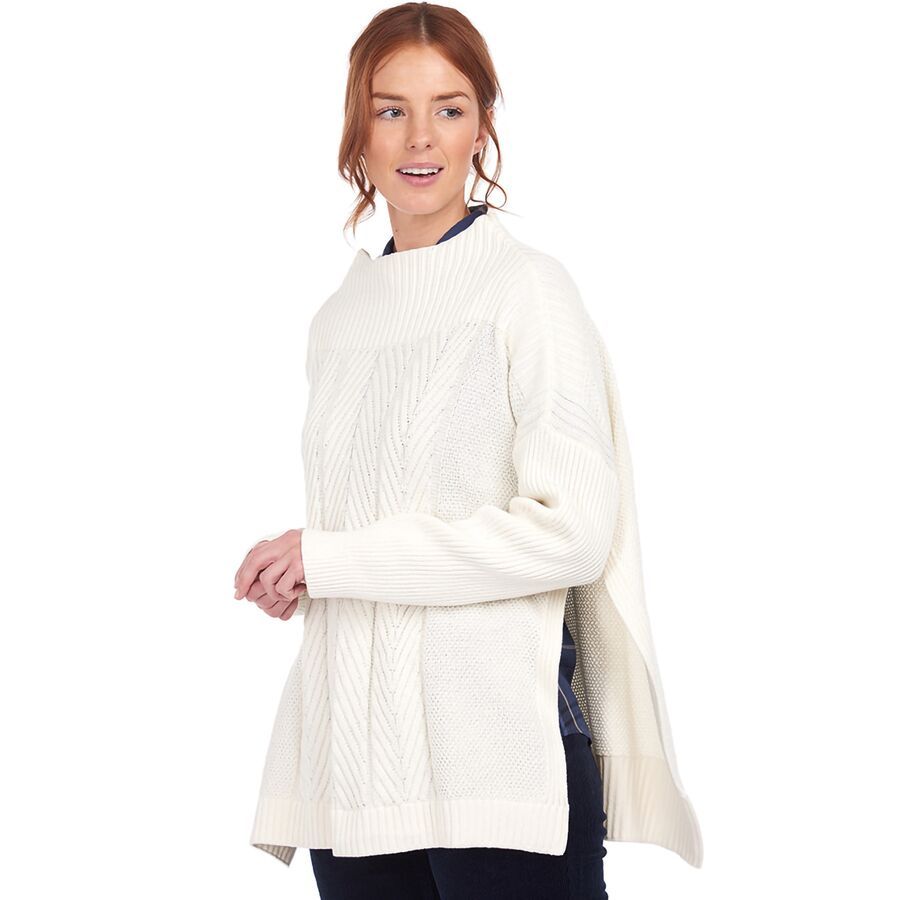 barbour oversized guernsey cape jumper