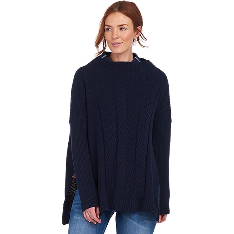barbour oversized guernsey cape jumper