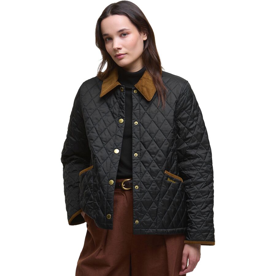 Женская куртка Barbour Icons Cropped Liddesdale Quilted, цвет: Чёрный