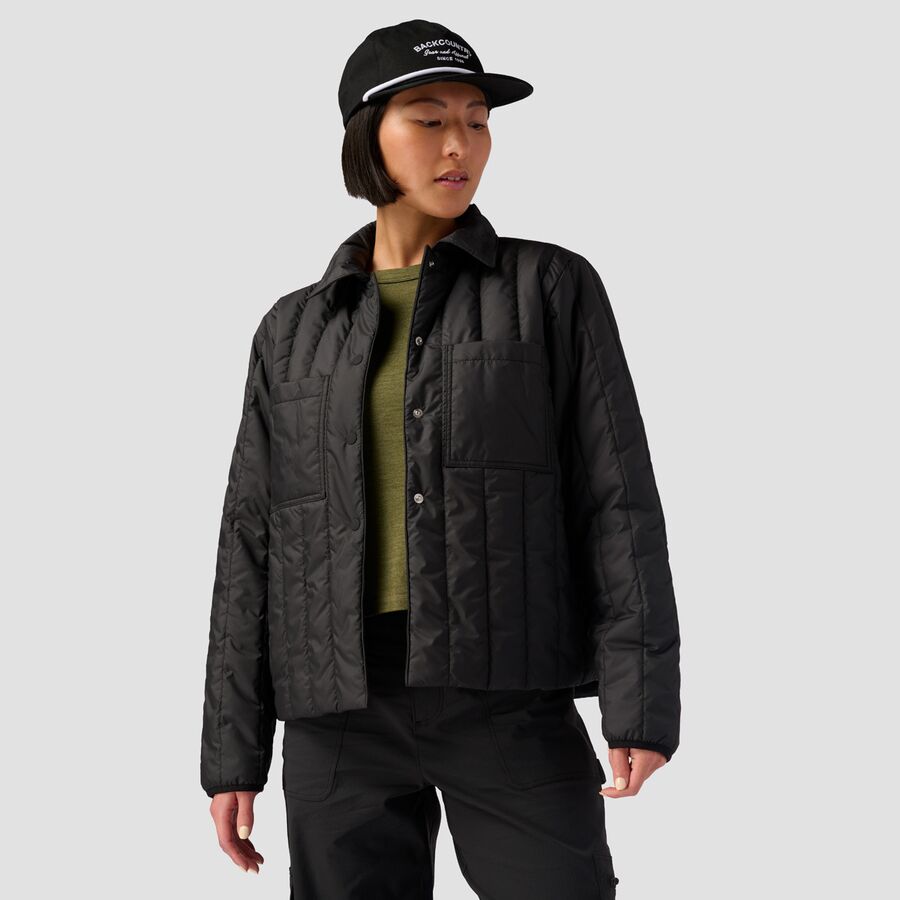 Oakbury Synthetic Quilted Shirt Jacket  - Women's
