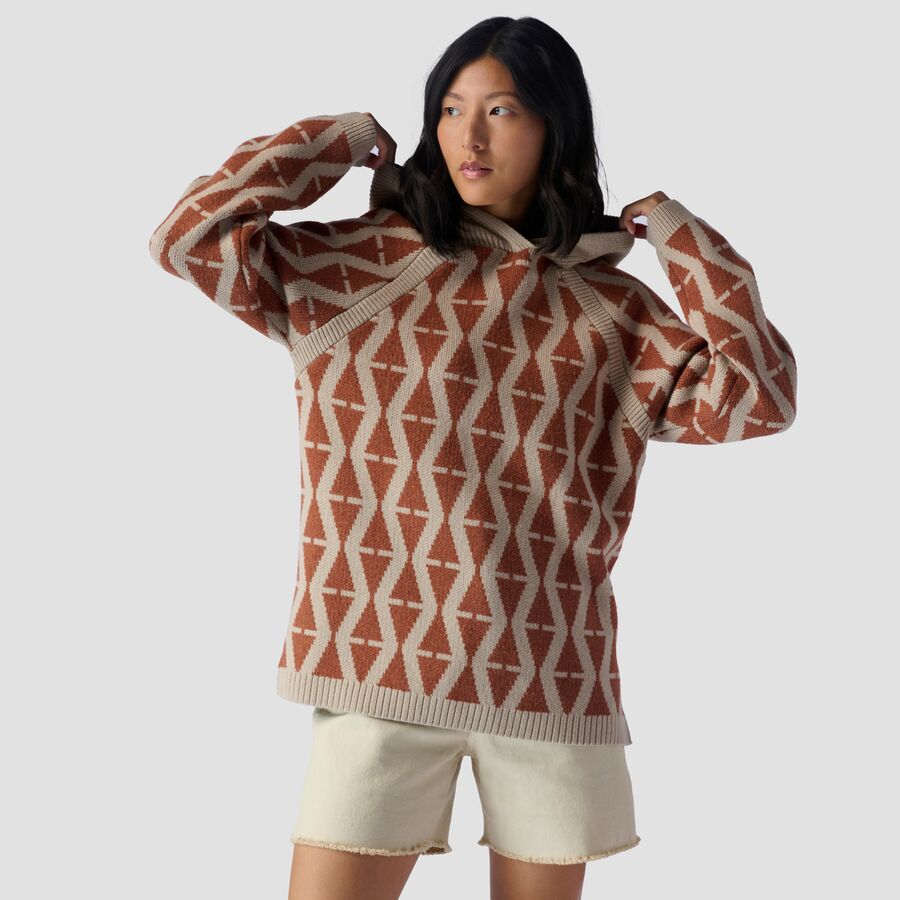 Hooded Geo Sweater - Women's