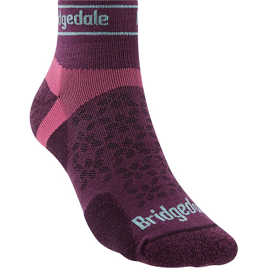 Bridgedale - Trail Run UL T2 Merino Performance Ankle Sock - Women's - Charcoal/Purple