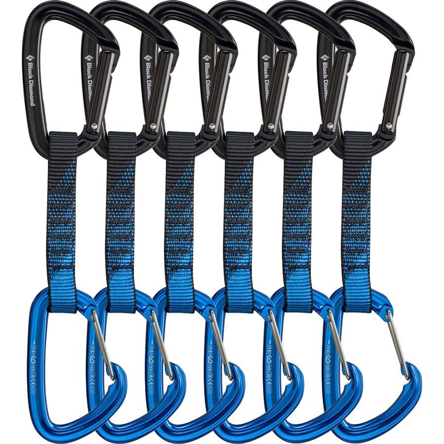 Black Diamond Litewire Quickpack 12cm - 6 Express Sets Für Kletterer | Leichte Drahtgate Karabiner