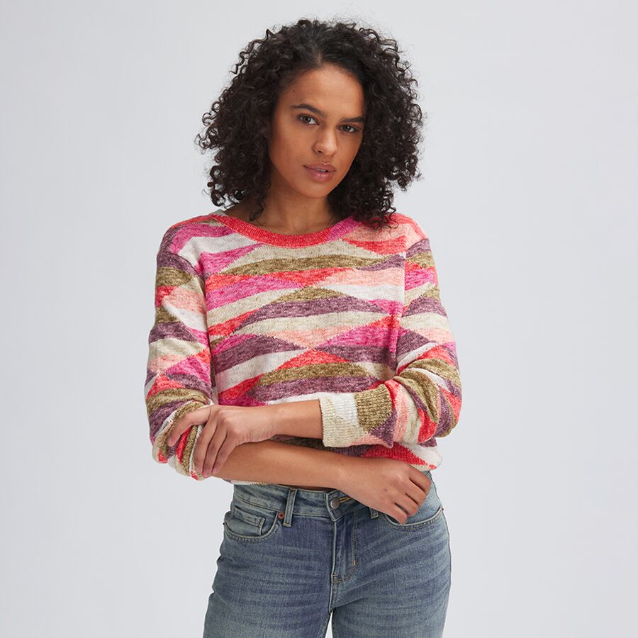 Diamond Pattern Crewneck Sweater - Women's-Past Season