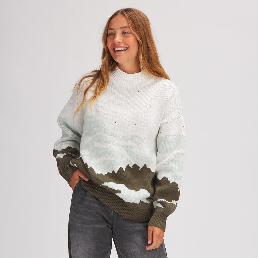 Jacquard Mockneck Sweater - Women's