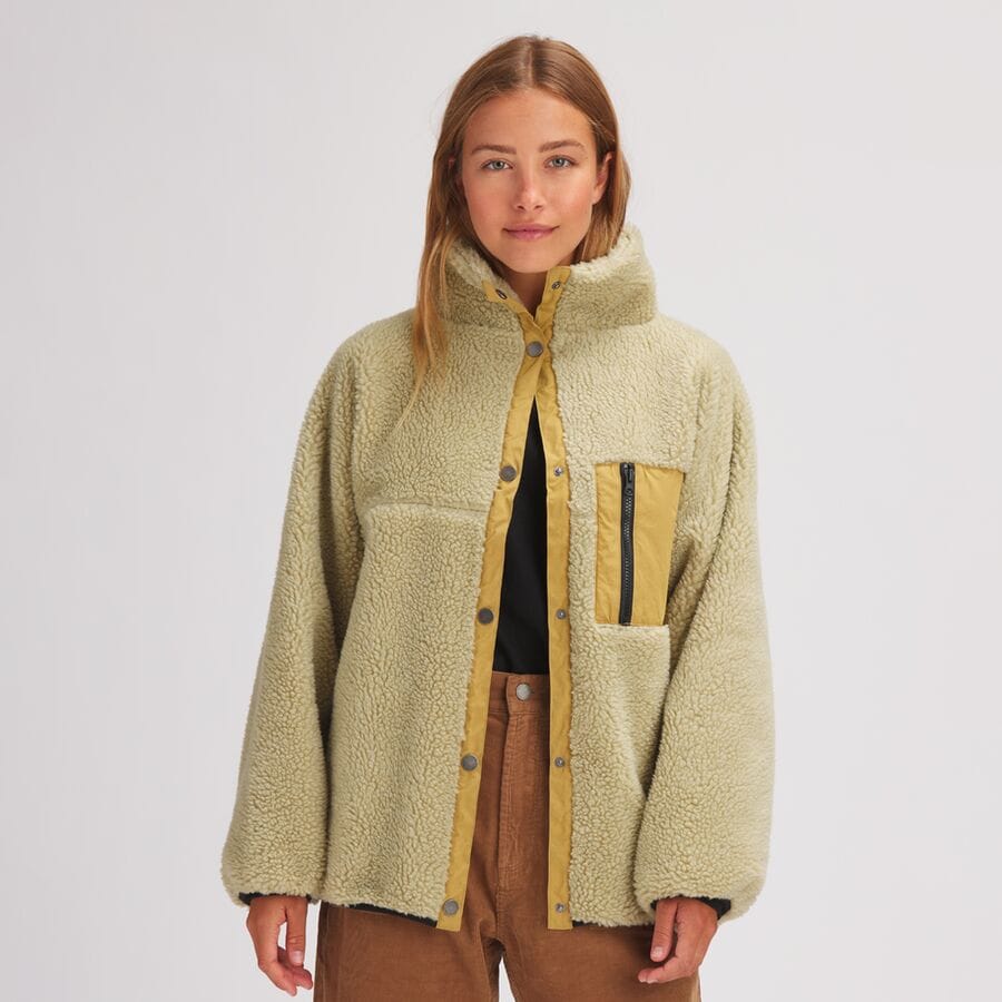 Mixed Fabric Sherpa Jacket - Women's