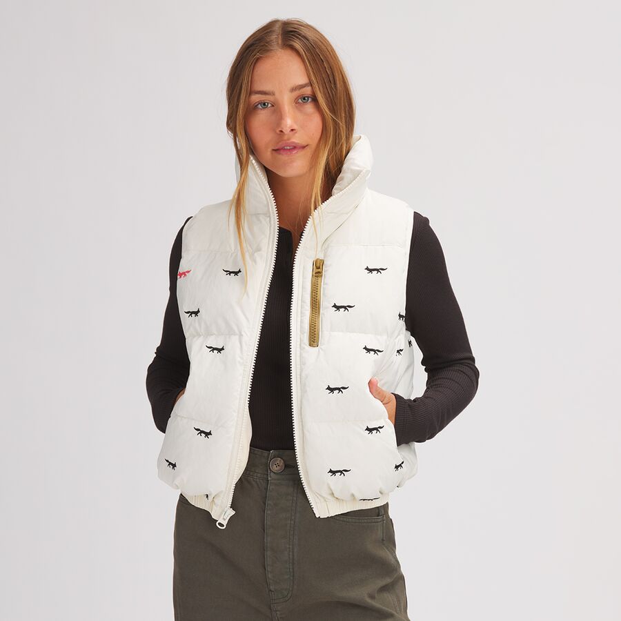 Puffer Down Vest + Embroidery - Women's