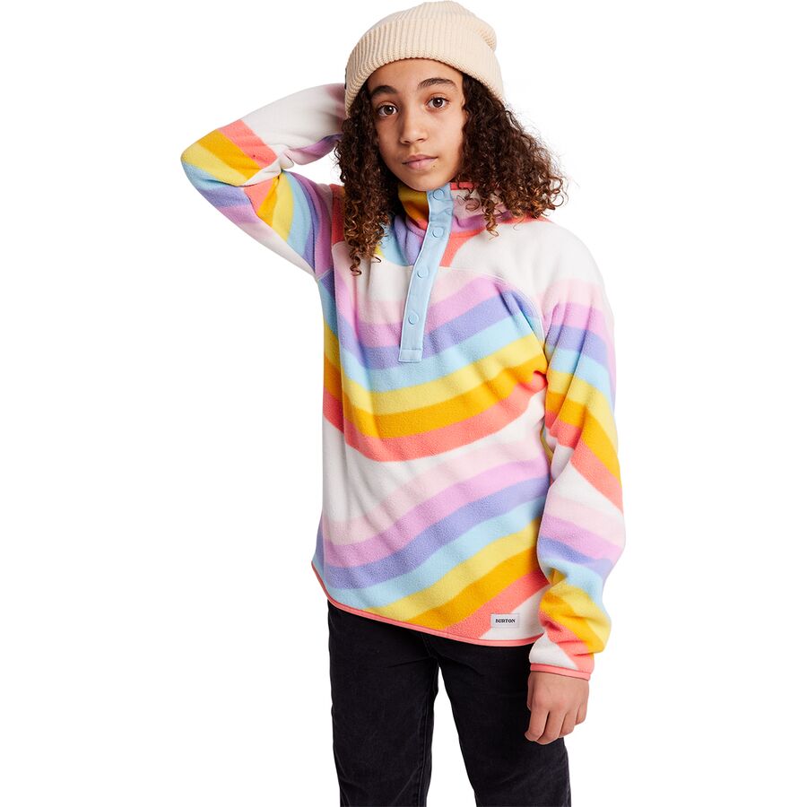 Burton - Spark Anorak Fleece Jacket - Girls' - Stout White Rainbow Mashup