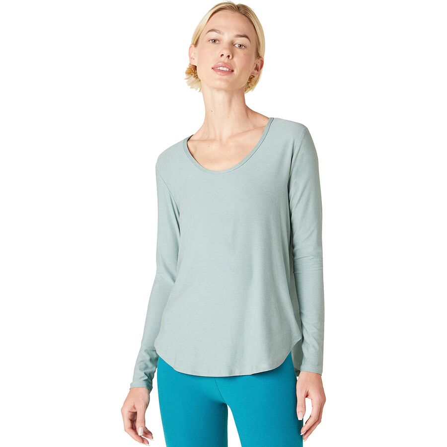 Scooped Long-Sleeve Pullover Top - Women's
