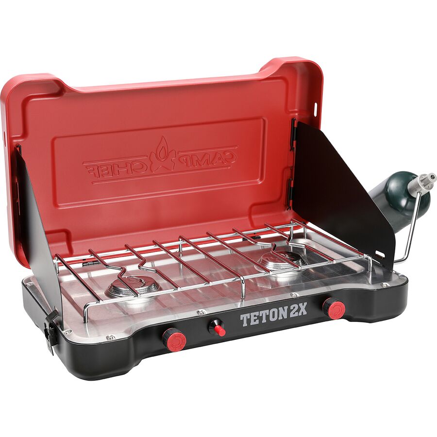 Camp Chef - Mountain Series Teton 2X Two-Burner Cooking System - Red