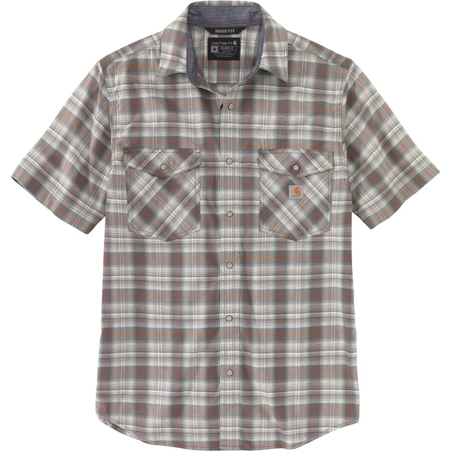 Rugged Flex Snap-Front Short-Sleeve Plaid Shirt - Men's