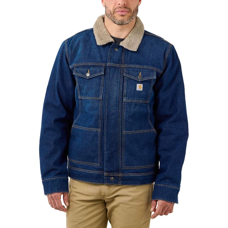 Relaxed Fit Denim Sherpa-Lined Jacket - Men's