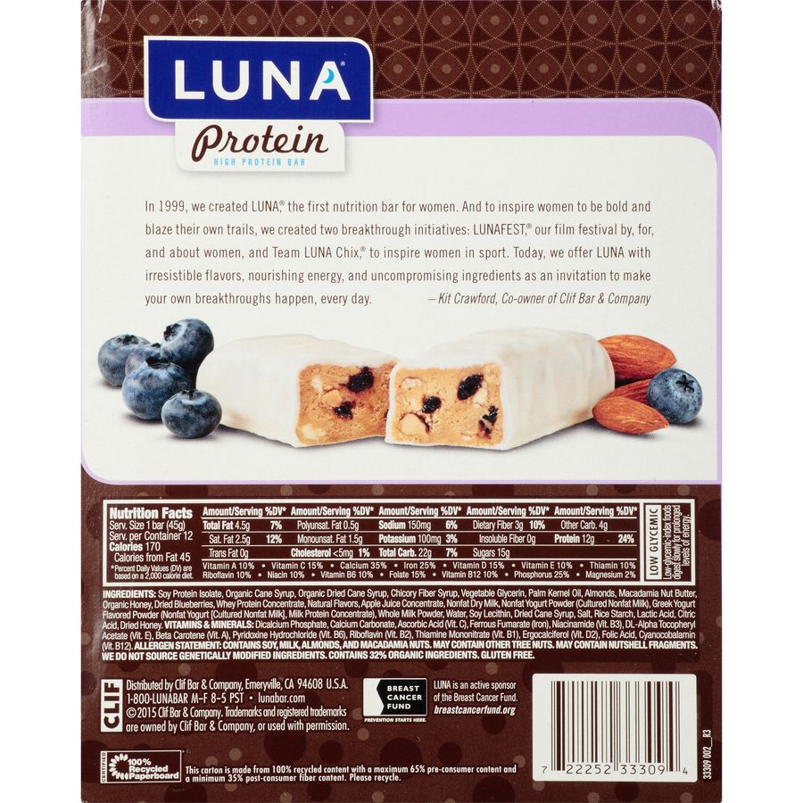 Clifbar Luna Protein Bar 12Pack